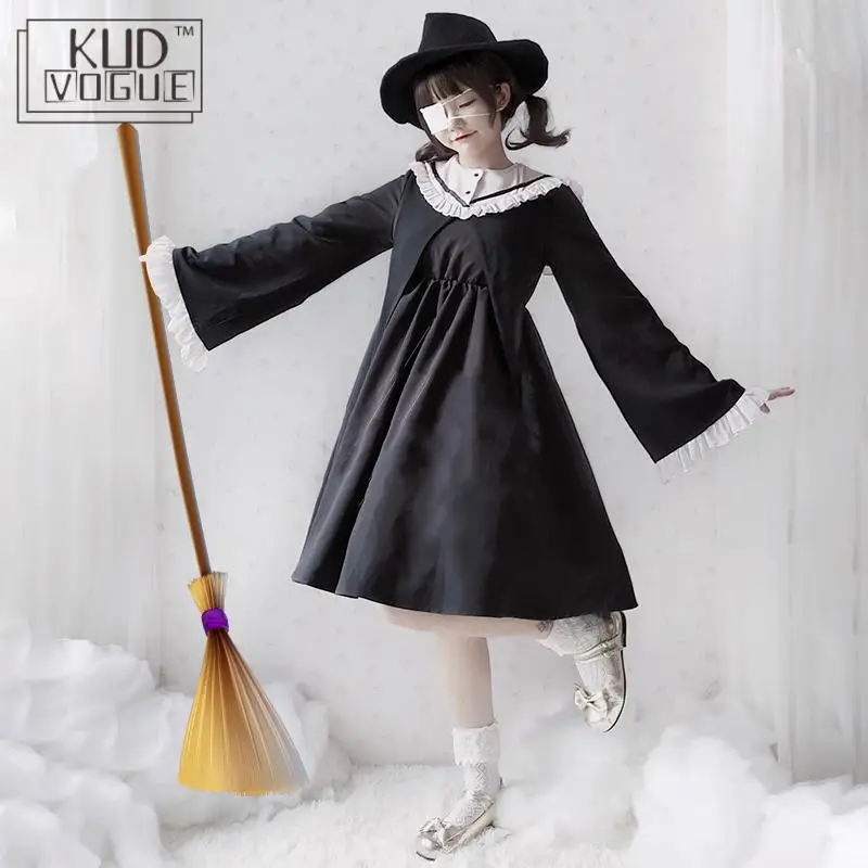 Платье для хеллоуина с длинным рукавом девочек темное холодное шикарное