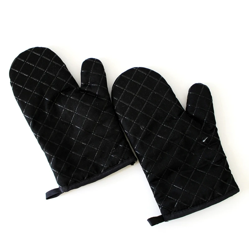 

Heat Resistant Silicone Oven Gloves, Non-Slip Cotton Quilted Kitchen Gloves, Mit