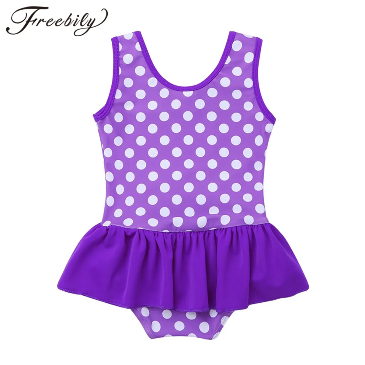 

Летние детские плавательные костюмы для детей, без рукавов, в горошек, купальные костюмы с оборками для детей Одежда для младенцев для детей...