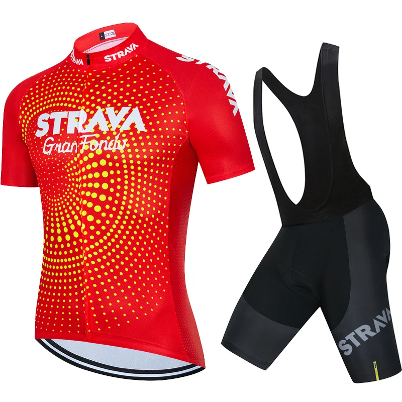 Трикотажный комплект для езды на велосипеде STRAVA одежды горном 19D быстросохнущая