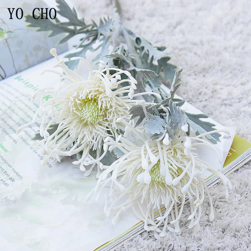 YO CHO искусственный цветок Leucospermum свадебное украшение поддельный короткая ветка 2