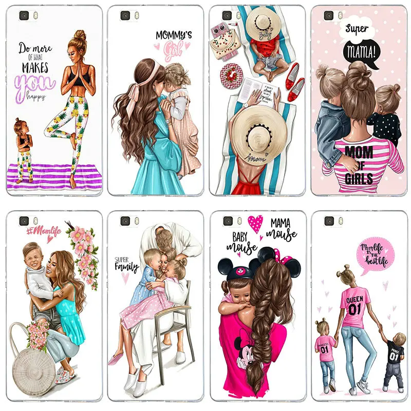 Чехлы для huawei P8 P9 P10 P20 P30 Lite mate 10 Pro Y3 Y5 Y6 II Y7 Honor 6X7X9 Plus сумки i love Mom маленьких