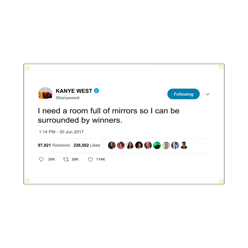 Забавный зеркальный флаг Kanye West FLAGCORE 3x5 футов