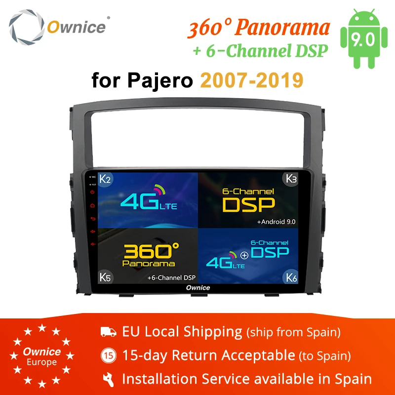 Ownice K3 K5 K6 2DIN Восьмиядерный Android 9,0 4G DSP 360 Panorama автомобильный Радио плеер gps Navi для MITSUBISHI PAJERO V97 2007