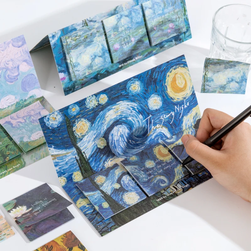 

60pcs Vintage Van Gogh Memo Pad Sticky Notes Stationery Sticker index Posted It Planner Stickers Notepads Office School Supplies