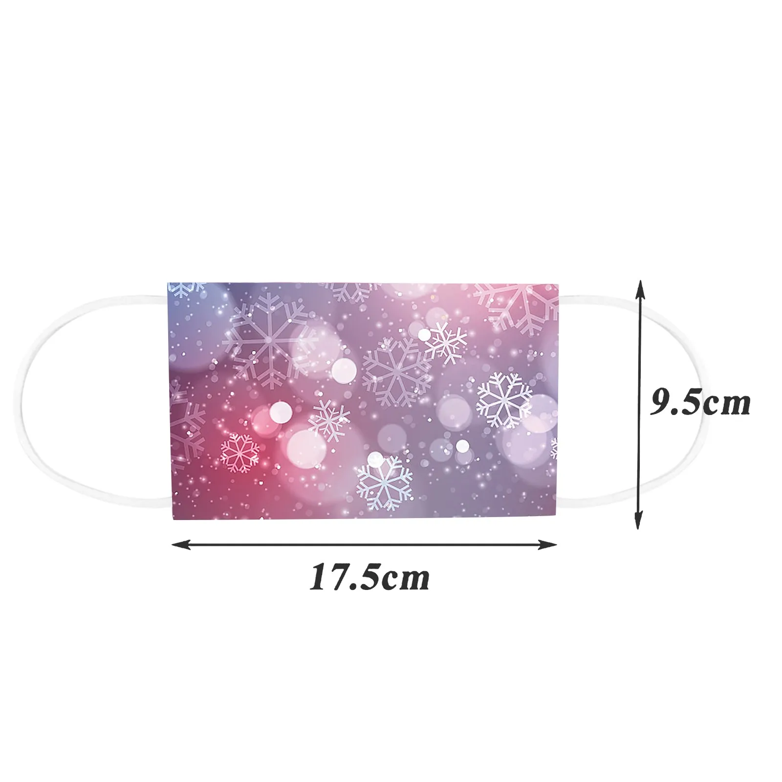 

Adult Fashionable Gradient Christmas Snowflake Printing Mask Women Man Disposable Face Mask Industrial 3Ply Earloop masque 10PCS