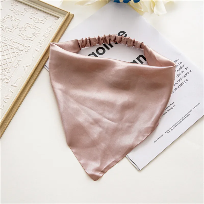 

Woman Headwear Solid Summer Head Scarf Chiffon Triangle Bandanas Girls Elastic Hairband Hair Accessories Ornaments