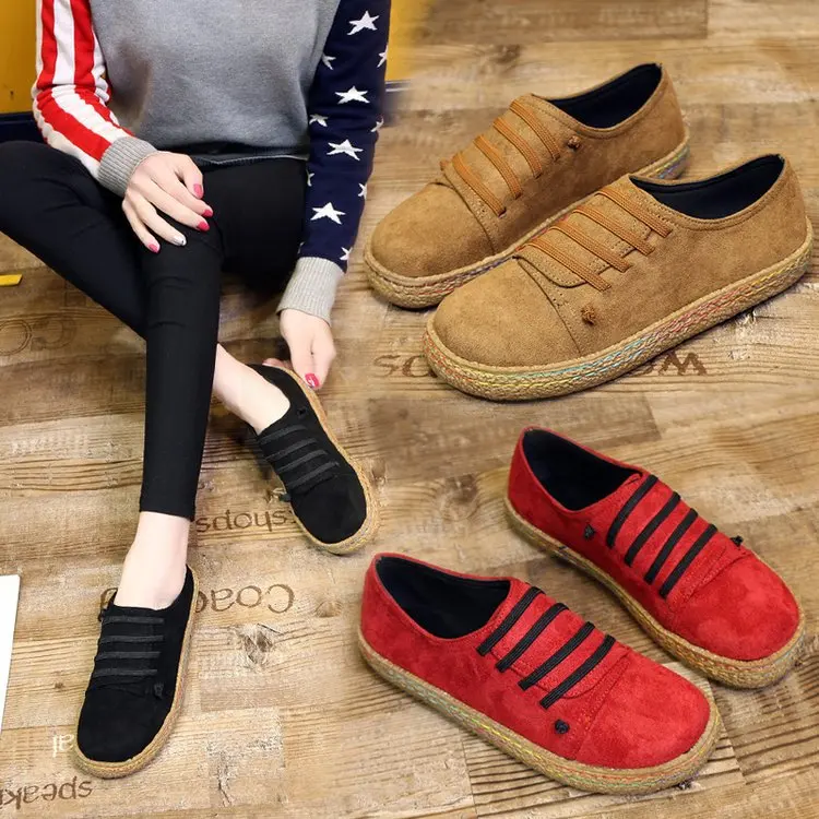

Women flat shoes genuine suede leather barefoot Casual Shoes woman Flats bale sneakers Female Footwear shoes