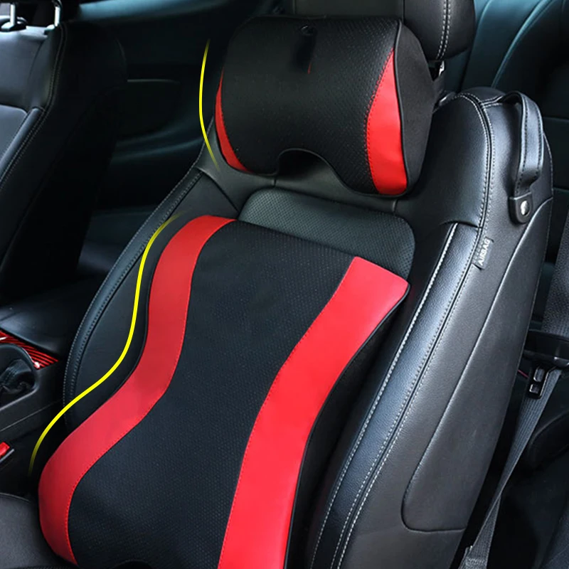 

car seat Headrest Waist Lumbar pillow Detachable Memory foam pillow For Ford Mustang 15-20 Interior accessories