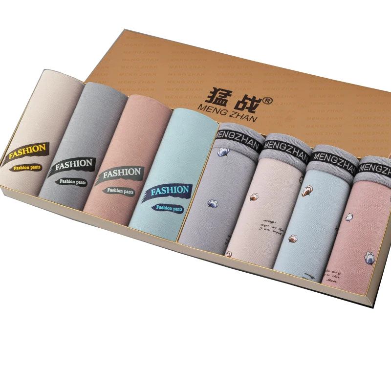 2020 8pcs Men's Panties  Men's Cotton Underwear Boxers Breathable Sexy Male Boxer Solid Underwear Comfortable Male Underpants