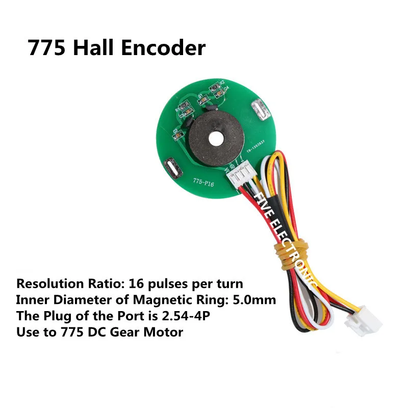 775-P16 Double Hall Magnet Encoder Code Plate Magnetic Induction Rotation Speed Direction Sensor Use to 775 DC Gear Motor