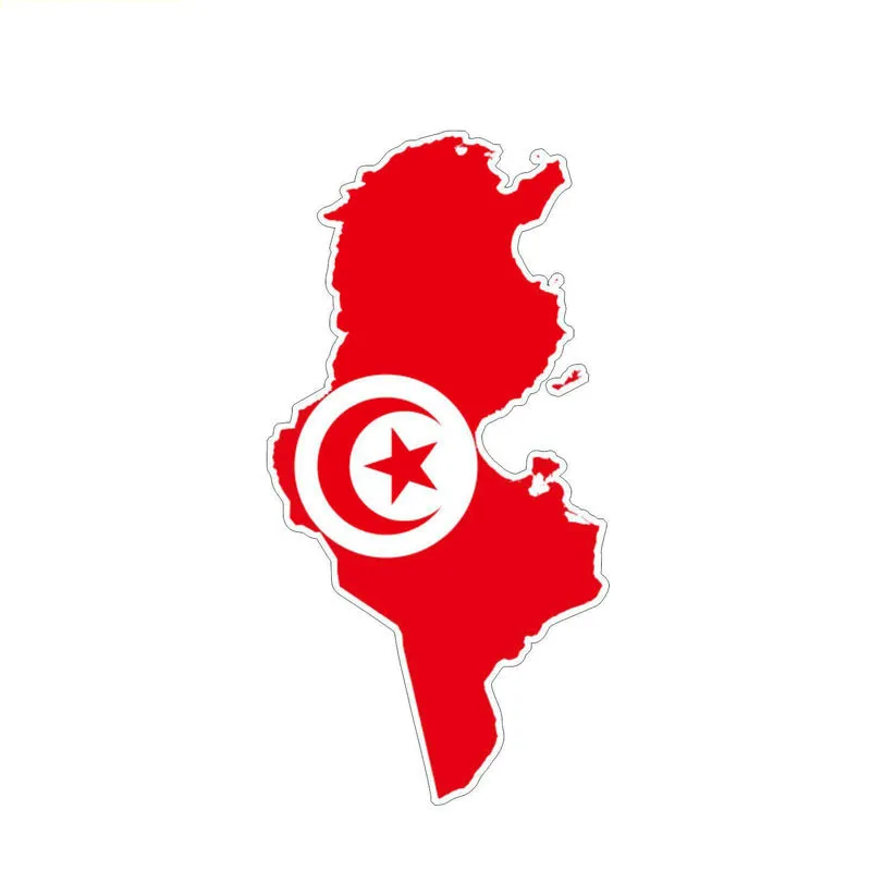 

Creative Car Sticker Tunisia Map Flag Vinyl Decal Cover Scratches Sunscreen waterproof bodywork windshield suv auto KK 15cm*8cm