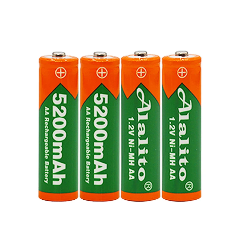 5200mAh 1.2V Ni-Mh AA Перезаряжаемая батарея белого цвета 2А энергия для MP3-плеера, мобильного телефона, RC-устройства, светодиодного фонаря, игрушек. Бесплатная доставка.