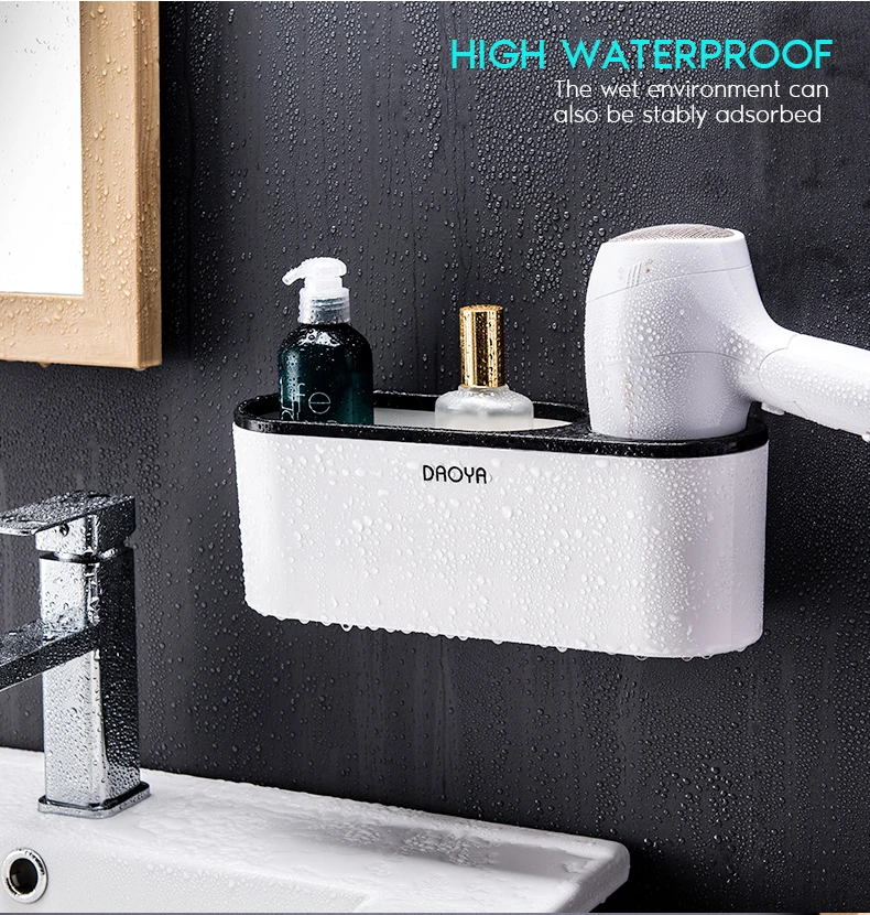 Настенный держатель для фена в ванную комнату полка органайзер ванной хранения