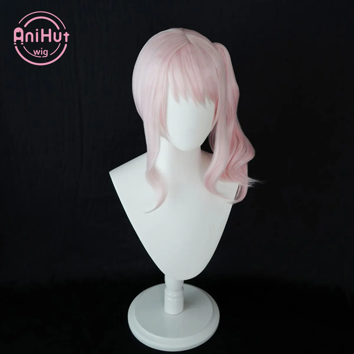 [Anihut】парик для косплея akiyama Mizuki Pink 40 см проект SEKAI красочная сцена! Кудрявые