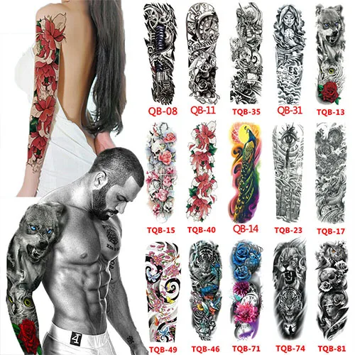 Временные тату-наклейки на всю руку для мужчин женщин невест | Аксессуары одежды