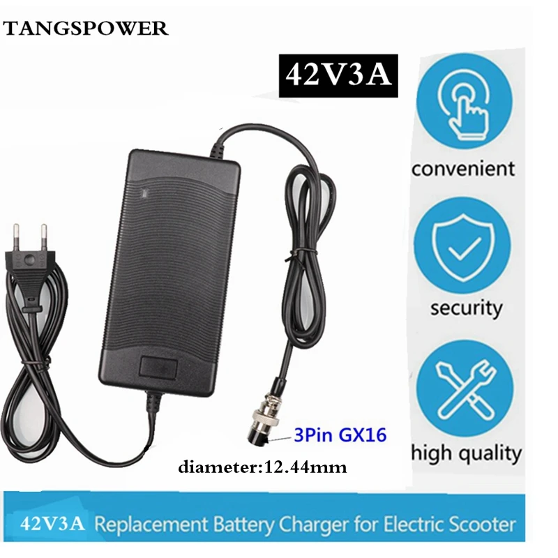 42V3A литиевая батарея электрического велосипеда Зарядное устройство для Е-байка