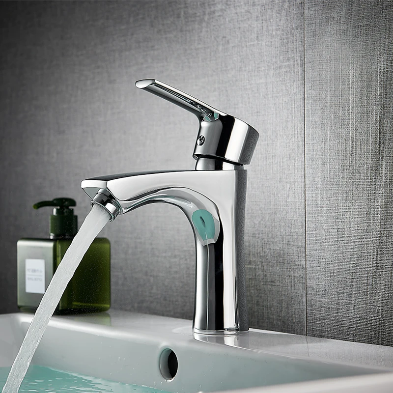 

Single lever two way hot cold water wash basin mixer bathroom faucet