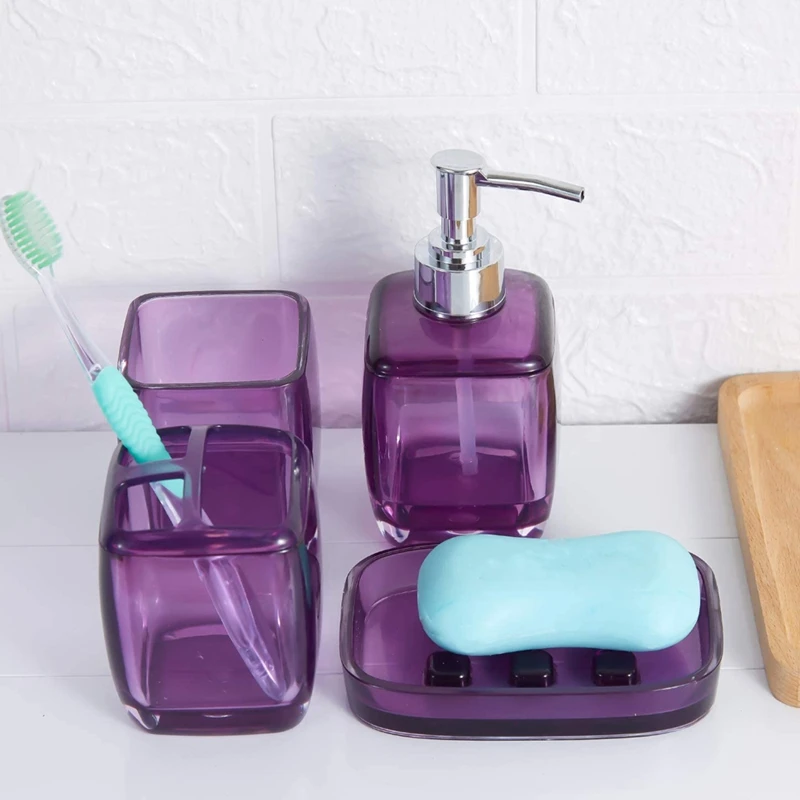 

Bathroom Set Bathroom Decor Accessories with Toothbrush Holder, Toothbrush Cup, Soap Dispenser,Soap Dish
