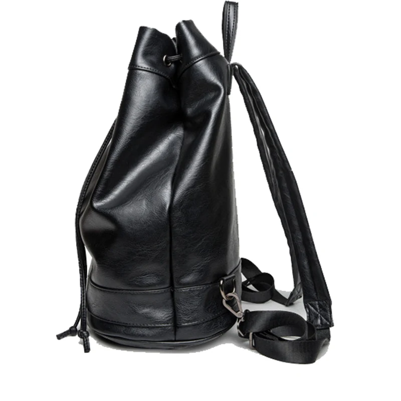 Рюкзак из искусственной кожи от известного бренда мужская сумка ведро на шнурке