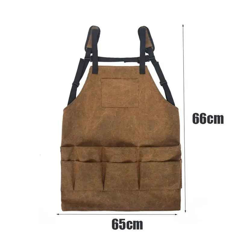 

Canvas Multipurpose Apron With Tool Pockets Waterproof Workshop Garden Multifunctional Aprons Work Woodworking Tool Garden A8C0