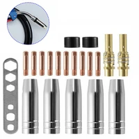 20pcs nozzles contact tips holders welding kit mig consumable accessory suitable for binzel 15ak welding soldering supplies