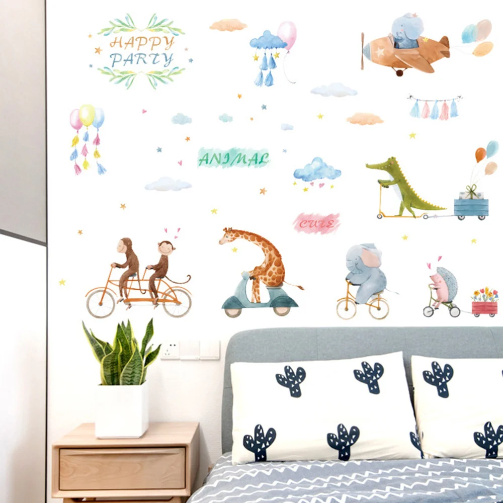

2 Sheets Self Adhesive Animal Wall Decal Sticker Baby Nursery Room Decoration