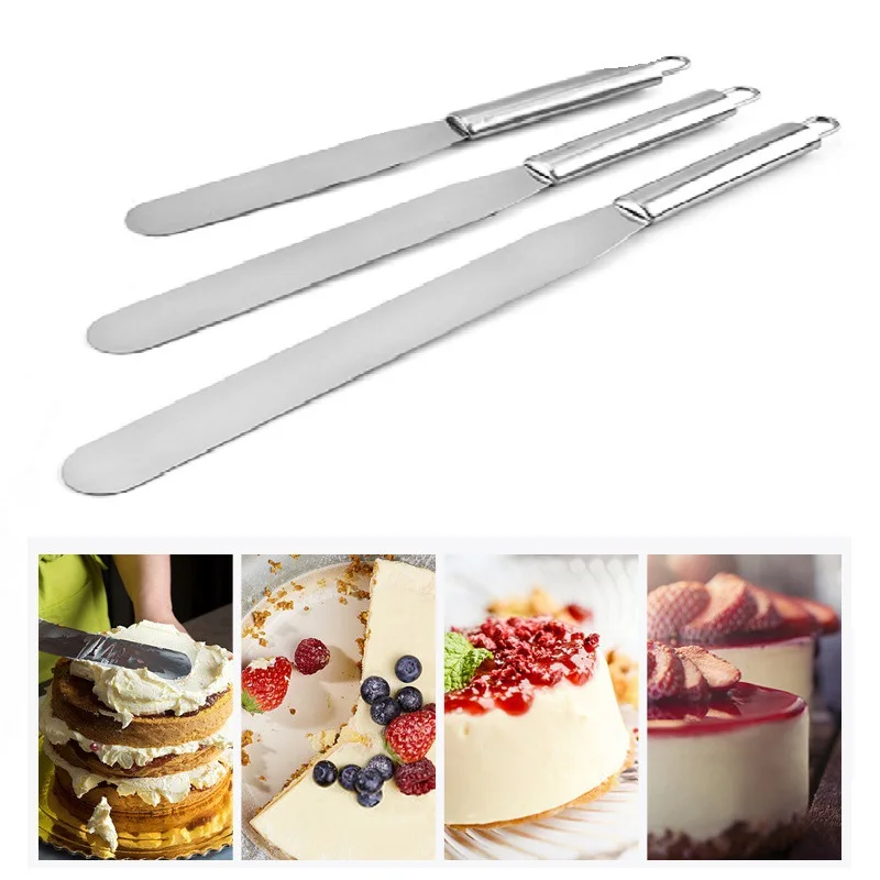 

6/8/10 Inch Kitchen Pastry Cake Decoration Tools Stainless Steel Cake Spatula Butter Cream Icing Frosting Knife Kitchen Gadgets