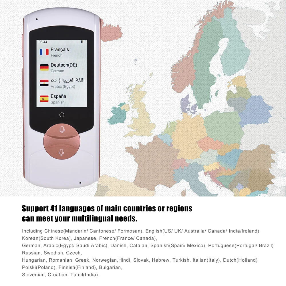 Переводное устройство для языков 2 0 дюйма сенсорный HD экран поддержка 41 языка