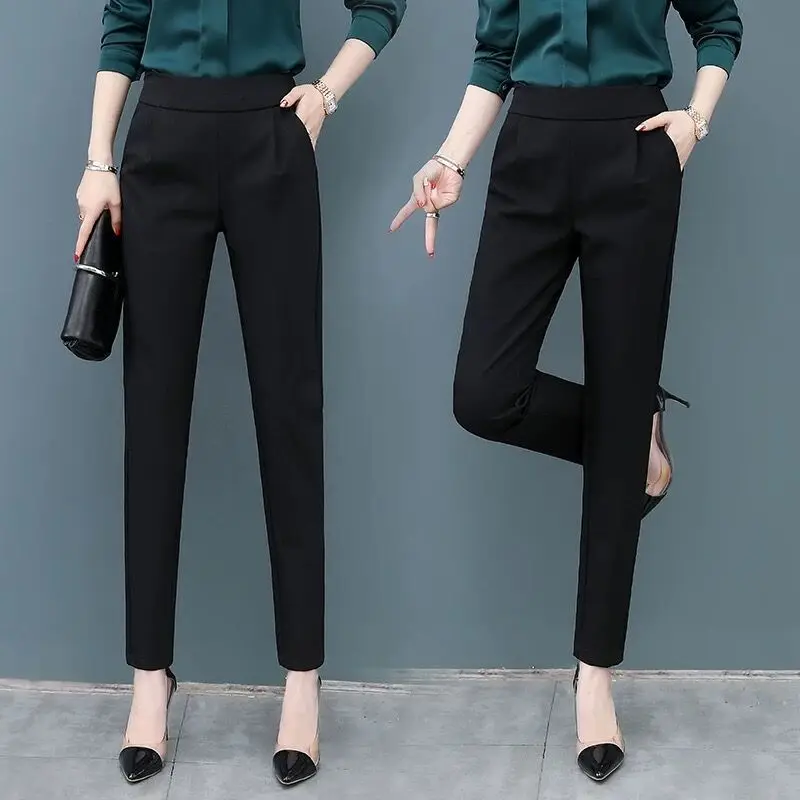 

New Summer Women Harem Pants High Waist Thin Style Ankle-Length Pants Female Loose Casual Elastic Trouser KK0046