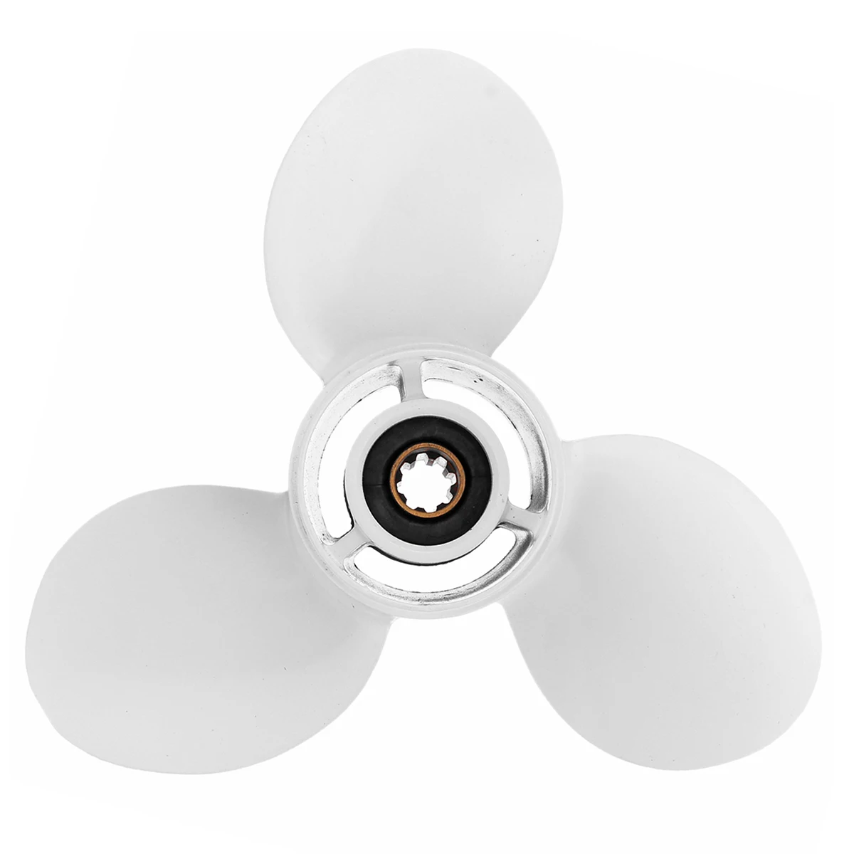 

Boat Outboard Propeller 9 1/4 x 10 Aluminum Alloy For Yamaha 9.9-15HP 63V-45945-00-EL White 3 Blades 8 Spline Tooth R-Rotation