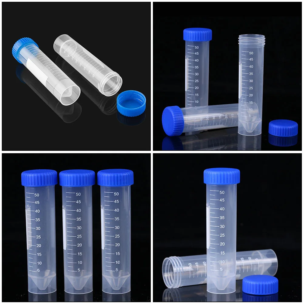 

50pcs 50ml Centrifuge Tubes with Screw Cap Scientific Experiment Test Tubes