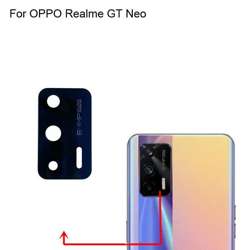Lente de Cristal de c&aacute;mara trasera para OPPO Realme GT Neo, alta calidad, buena prueba, piezas de repuesto-0