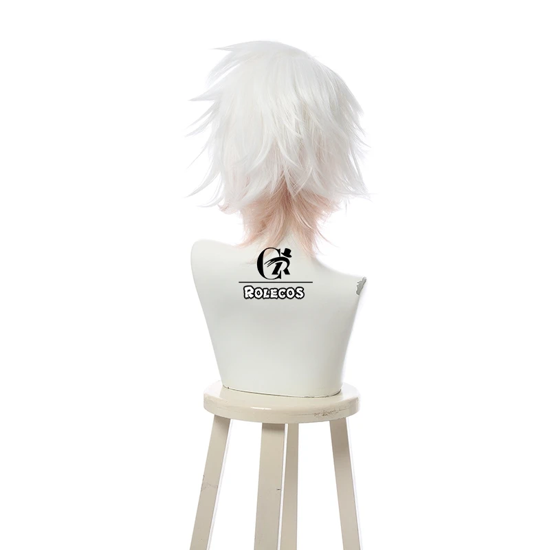 ROLECOS супер DanganRonpa 2 косплей парик Nagito Komaeda 30 см головной убор Мужской волос