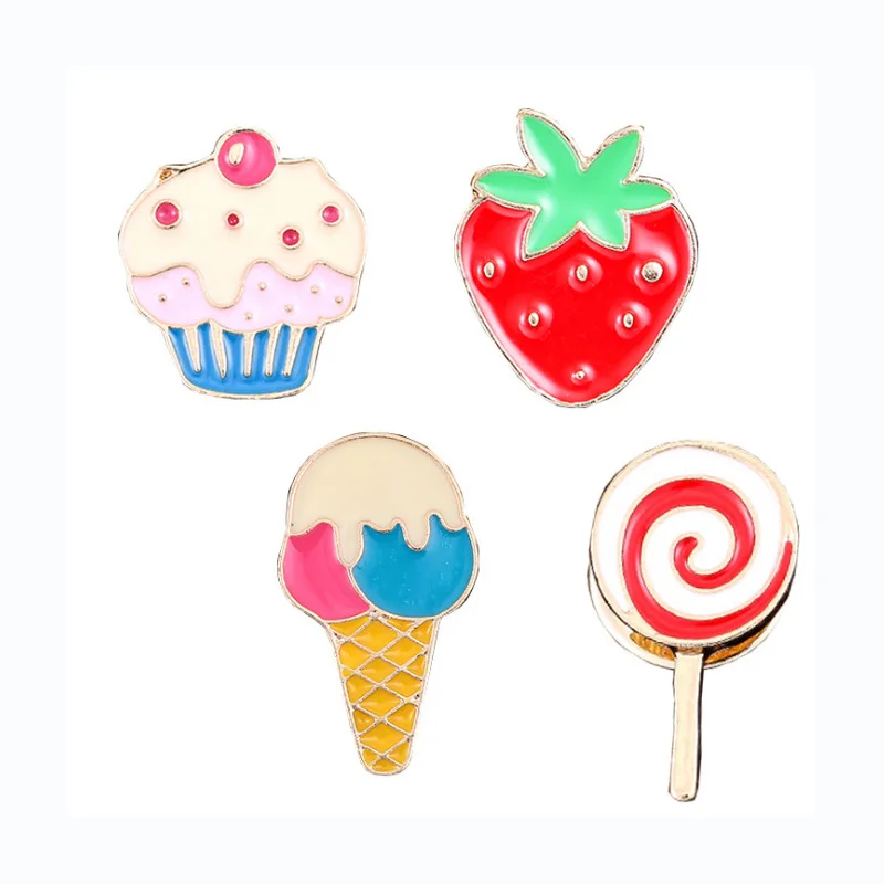 Набор с эмалью из мультфильма брошь оптовая продажа мороженое торт леденцов