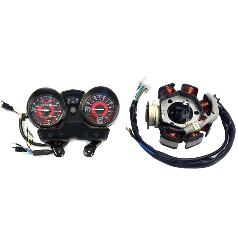 

2 шт. аксессуары для мотоциклов: 1 шт. Тахометр спидометр и 1 шт. катушка магнита статора зажигания