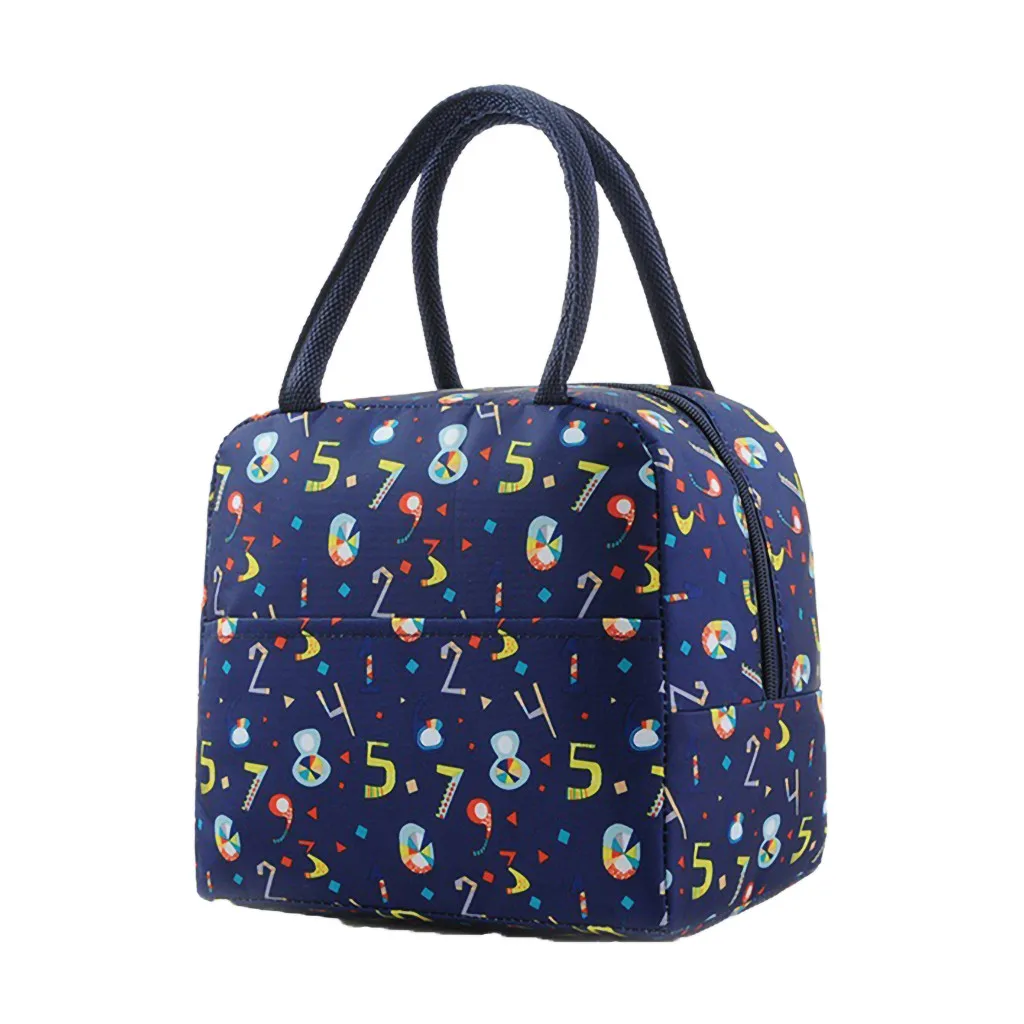 Сумка для еды bolsa termica, модная сумка для обеда, портативная, водонепроницаемая, толщина, для пикника, школы, офиса, с цветочным принтом, d90814
