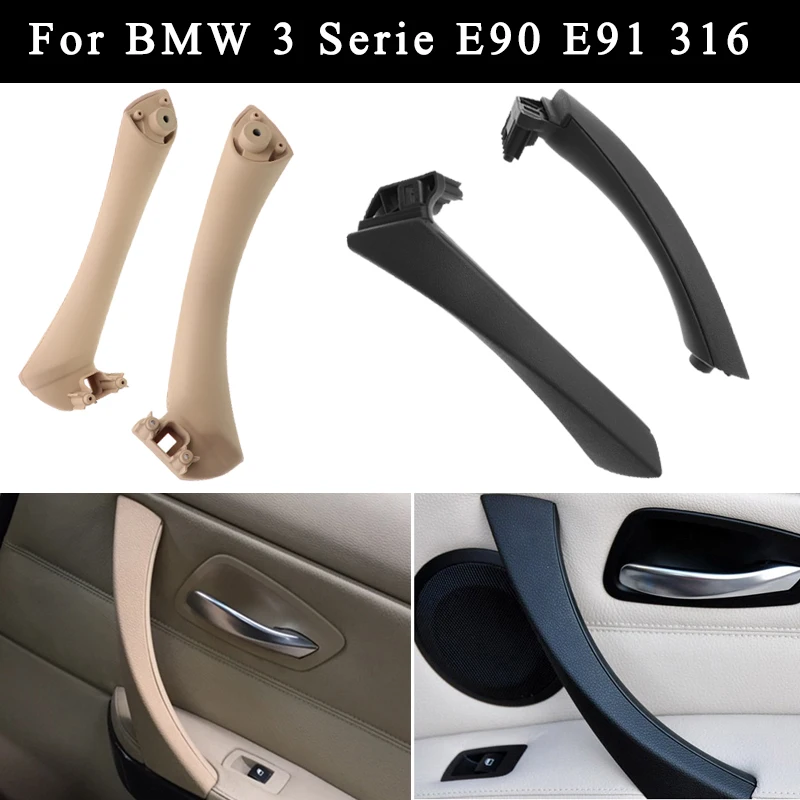

1/2 шт. внутренняя ручка RHD LHD Автомобильная внутренняя дверная панель накладка для BMW 3 серии E90 E91 E9 316 318 320 Черная задняя Левая Правая