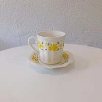 nordic vintage ceramic coffee cup saucer set creativity luxury ceramics mugs coffee cups saucer porcelain tazas mug bc50byd