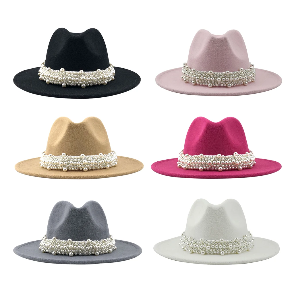 

Cashmere Fedora Hat Womens Wide Brim Jazz Bowler Hat Dress Hats