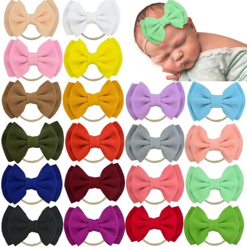 

New 14 Colors Cute Infant Toddler Baby Girls Lovely Double Bow Hair Band Kid Party Headband Gift
