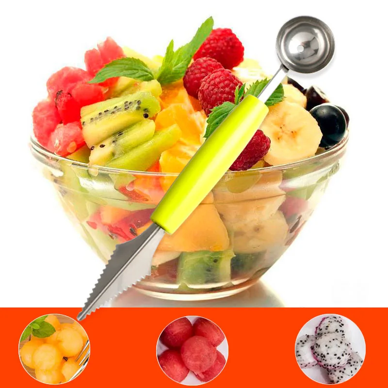 2 в 1 нож из нержавеющей стали для резьбы по фруктам |