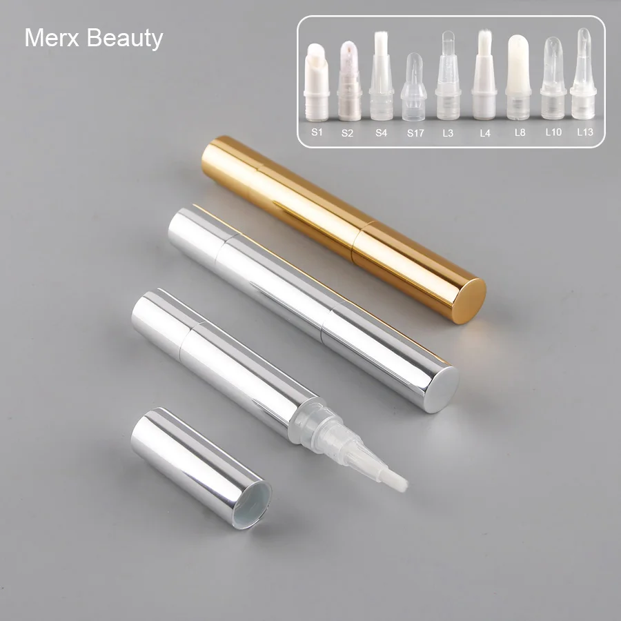 50PCS 5ML Silver/Gold Aluminum Twist Pen Portable Cosmetic Pen Dail Up Pen Wind Up Pen Click Lip Gloss Tube DIY Make Up Tool