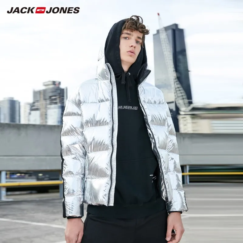 

JackJones Men's Winter metallic colors streetwear hooded down jacket coat 219312516