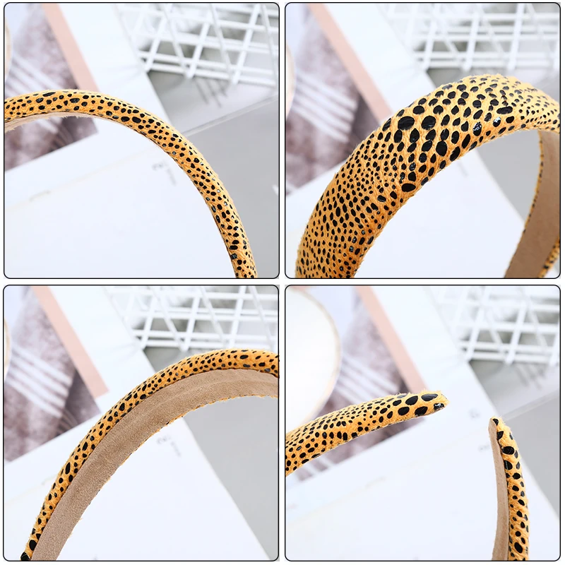 

AWAYTR Thick Velvet Leopard Women Headbands Fashion Hair Accessories Hairbands Dot Printed Wide Hair Hoop Geometric Headdress