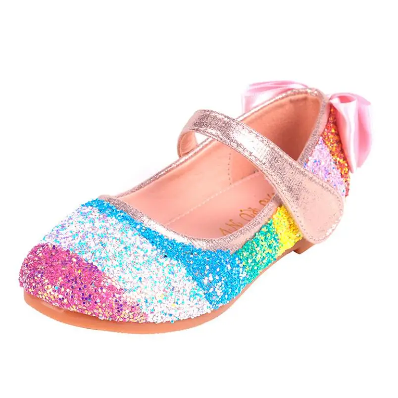 Детская кожаная обувь принцессы для девочек яркие цвета повседневные сандалии