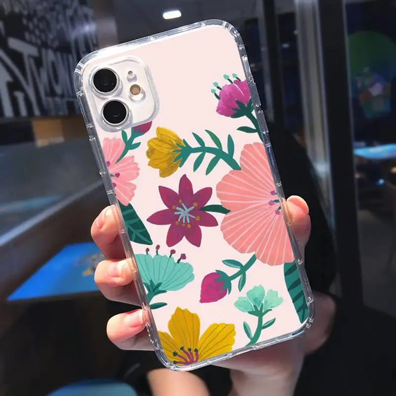 

Beautiful flower high quality Phone Case Transparent soft For iphone 5 5s 5c se 6 6s 7 8 11 12 plus mini x xs xr pro max