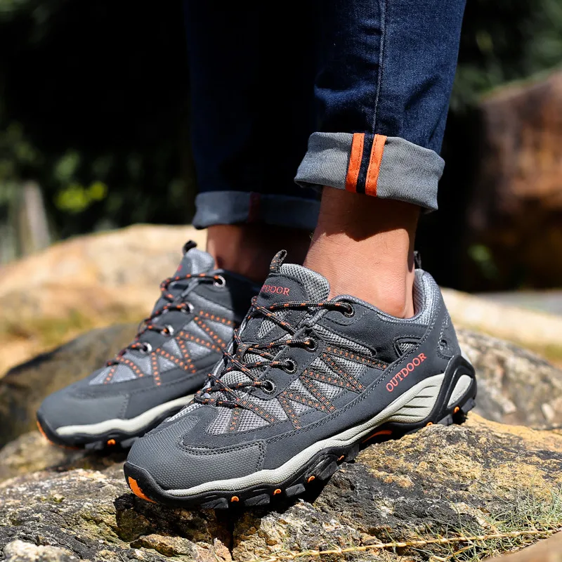 Men's Outdoor Shoes Sport Professional Trekking Triners Thick Rubber Rock Climbing Sneakers Breathable Unisex Hiking Shoes Woman