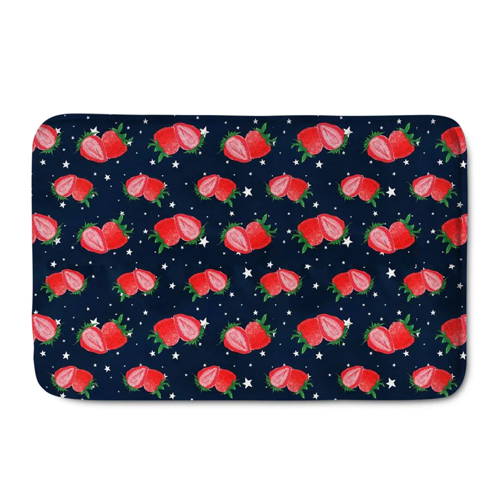 

Upetstory Strawberry Print Custom-made Door Mat Outdoor Entrance Soft Absorbent Kitchen Carpet Floor Mat Suede Welcome Doormat