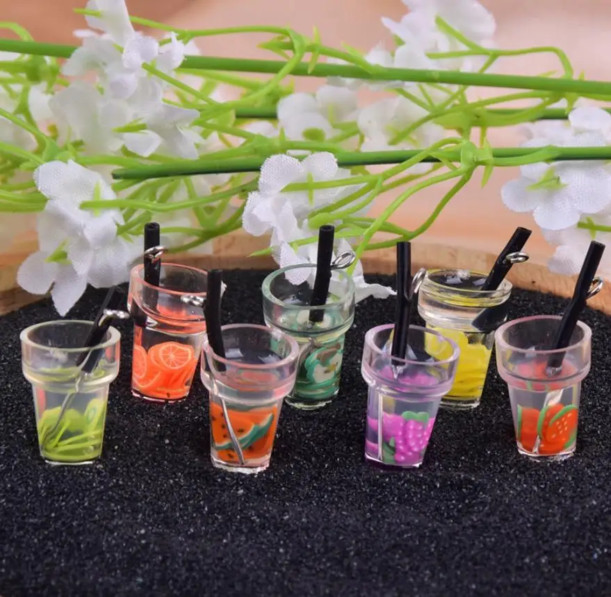 

Resin Fruit Drink Cup Charms DIY Making Earring Bracelet Keychain pendant Accessory